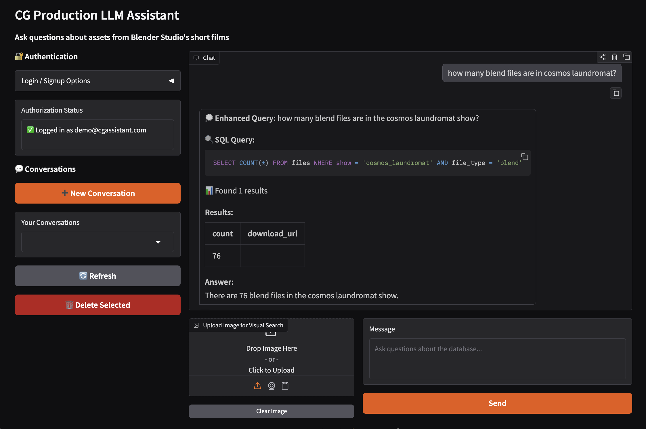 CG Production Data Assistant