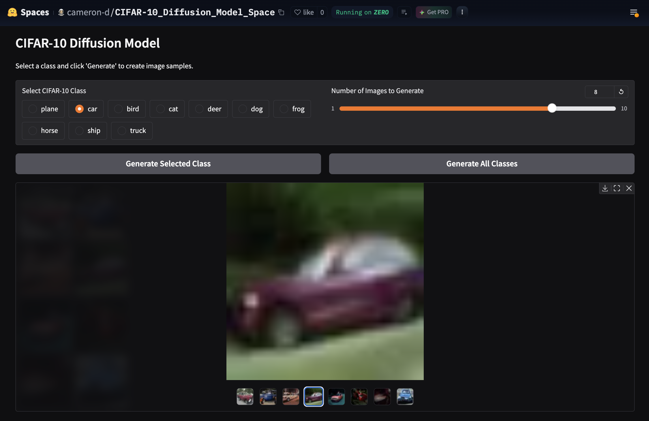 CIFAR-10 Diffusion Model
